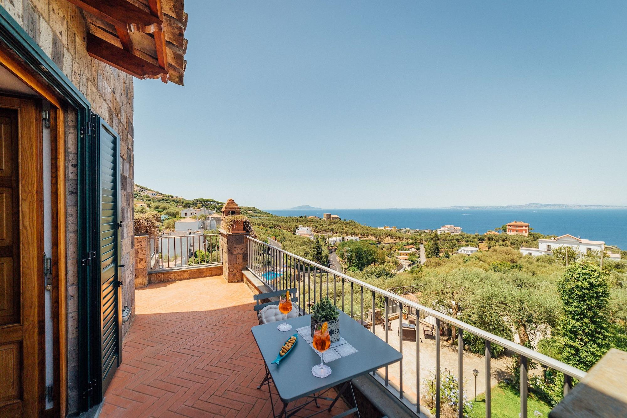 Villa Carolina Sorrento Private Heated Pool And Sea View Екстериор снимка